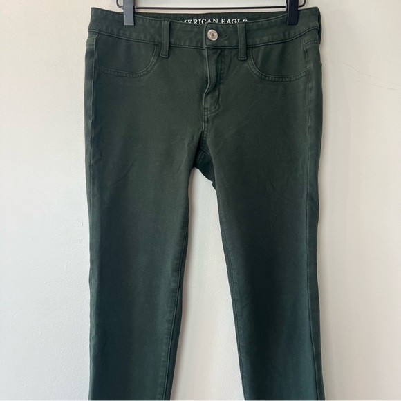 American Eagle Outfitters AEO Knit Dark Green Super Stretch Jeggings 8 Long - Picture 2 of 9